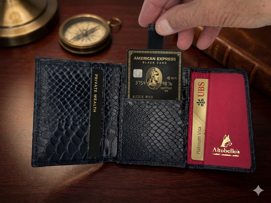 Descubre la elegancia en cada detalle con la billetera Altobello’s Gran Reserva.

Inspirada en el lujo atemporal, esta billetera combina un exterior con textura tipo cocodrilo que impone presencia, con un interior rojo que revela sofisticación y exclusividad.

Diseñada para hombres que buscan más que un accesorio: buscan identidad, estilo y calidad en cada pieza.

Altobello’s no es solo una billetera… es una declaración de carácter.