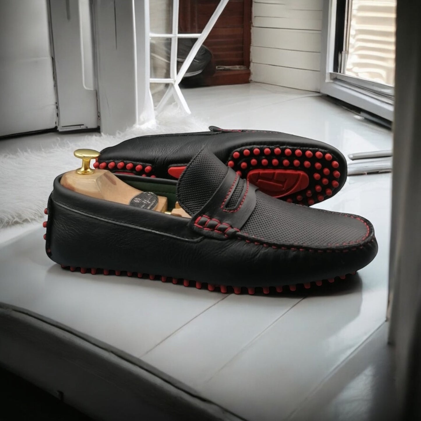Mocasín Driver Ferros Rojo