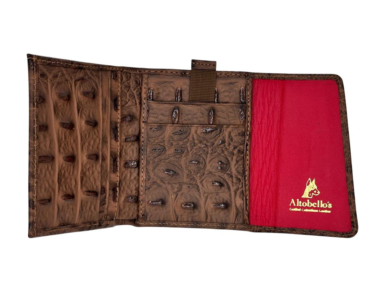 Billetera de cocodrilo marrón Gran Reserva