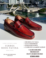 Load image into Gallery viewer, Mocasines Ferros Roos Chocolate Patina Leather Collections
