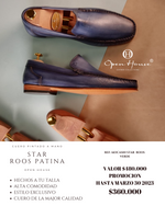 Load image into Gallery viewer, Mocasines Star Roos Azul Patina Leather Collections
