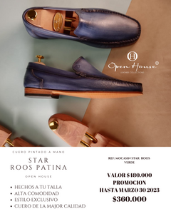 Mocasines Star Roos Azul Patina Leather Collections