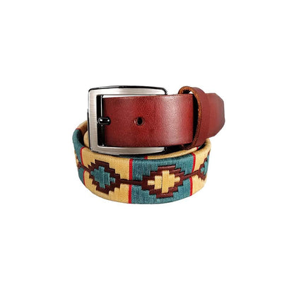 Leather belt with artisanal weave Unisex