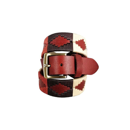 Cinturón de cuero con tejido artesanal Unisex