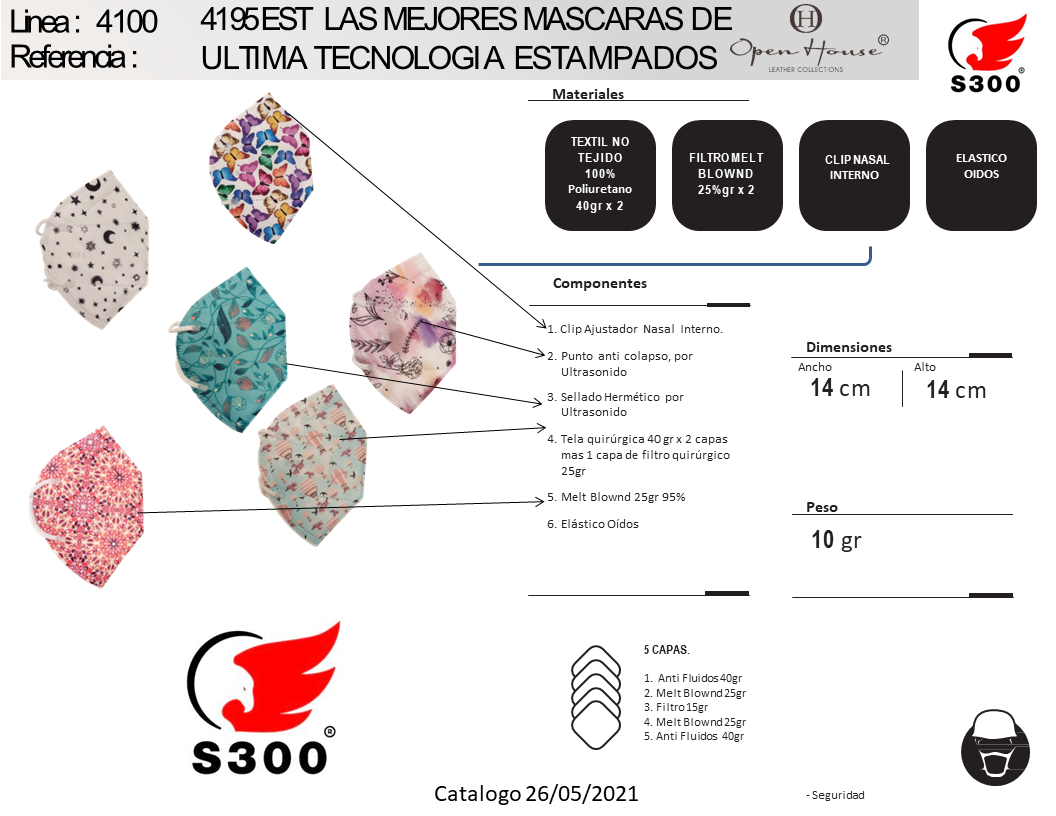 RESPIRADOR 4195 ADULTOS ESTAMPADOS (Cantidad mínima 30 Unidades) ESCOGE TUS COLORES FAVORITOS AQUÍ. 👇👇