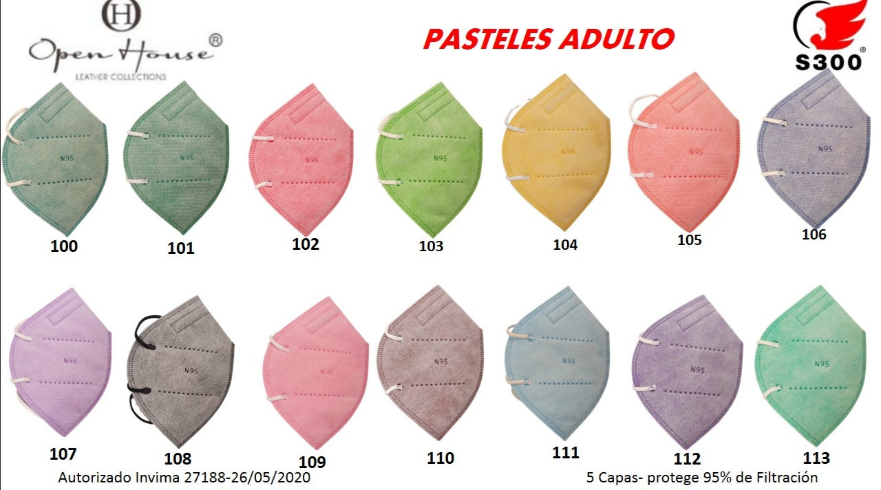 RESPIRADOR  4195  COLORES SUAVES CAJA X 30 UNIDADES