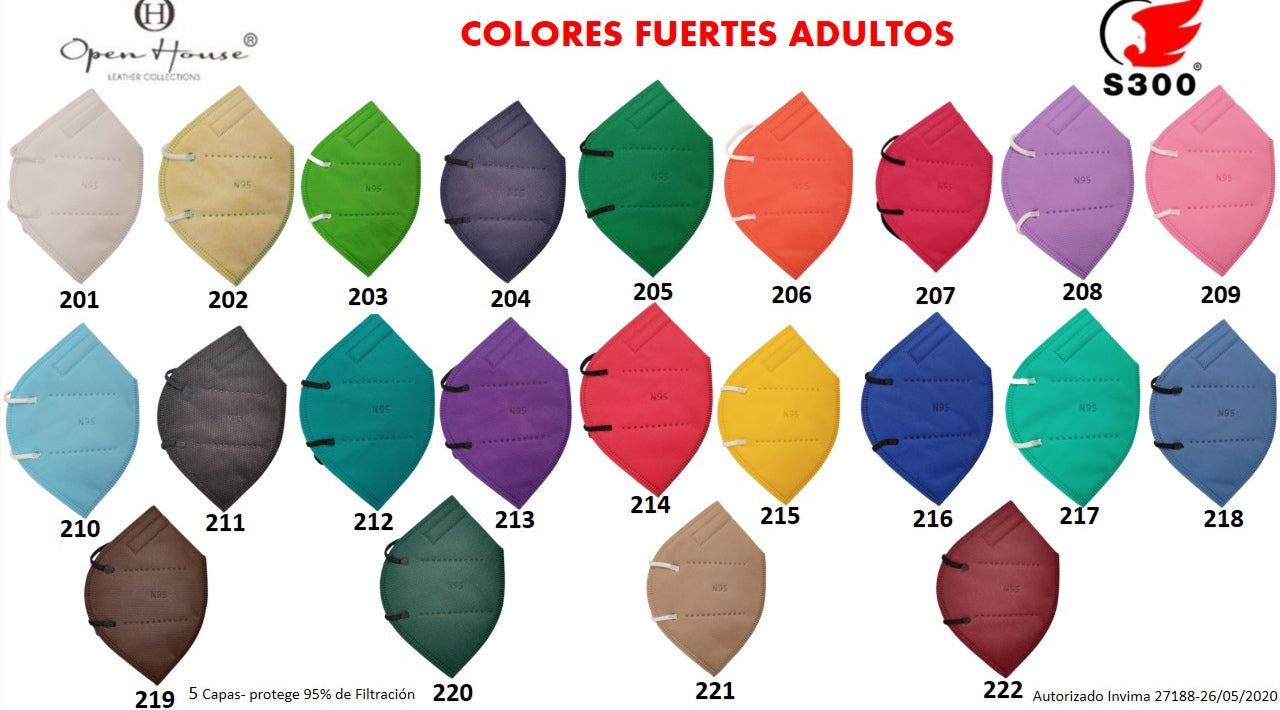 RESPIRADOR 4195 COLORES FUERTES (Cantidad mínima 30 Unidades) ELIGE TUS COLORES FAVORITOS AQUÍ. 👇👇
