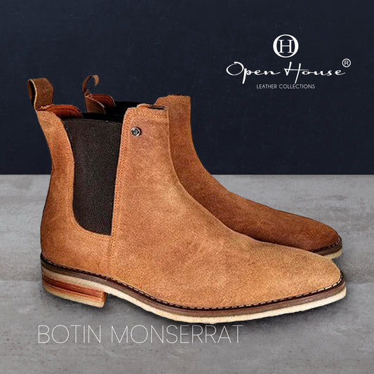 Bota Monserrat Gamuza en Cuero para Hombre