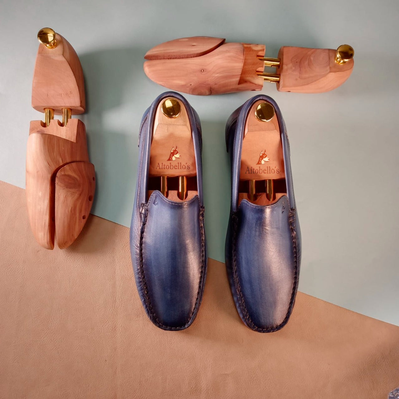 Mocasines Star Roos Azul Patina Leather Collections
