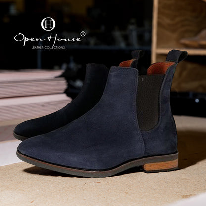 Bota Monserrat de cuero nobuk para hombre
