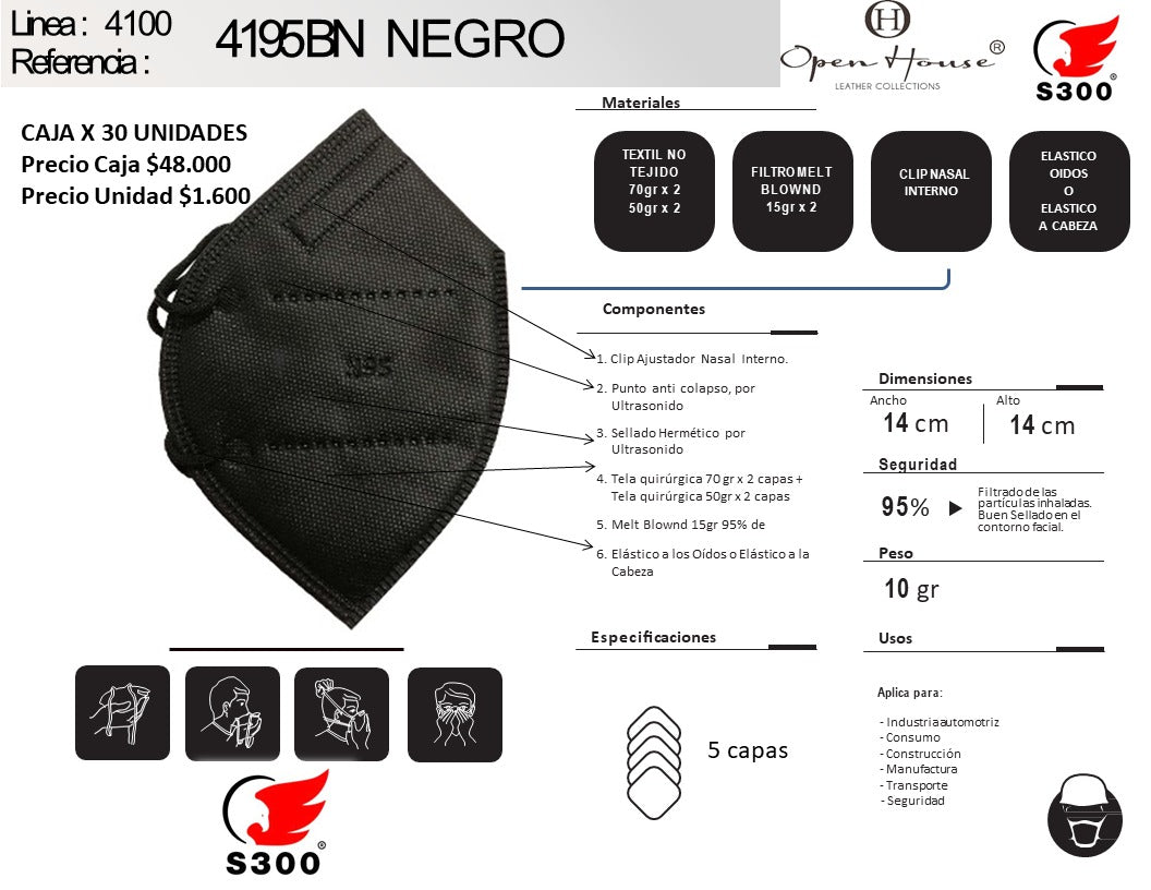 RESPIRADOR CONTRA PARTÍCULAS 4195 - CAJA X 30