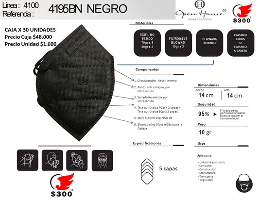 RESPIRADOR CONTRA PARTÍCULAS 4195 - CAJA X 30