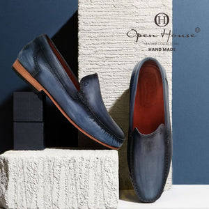 Mocasines Star Roos Azul Patina Leather Collections